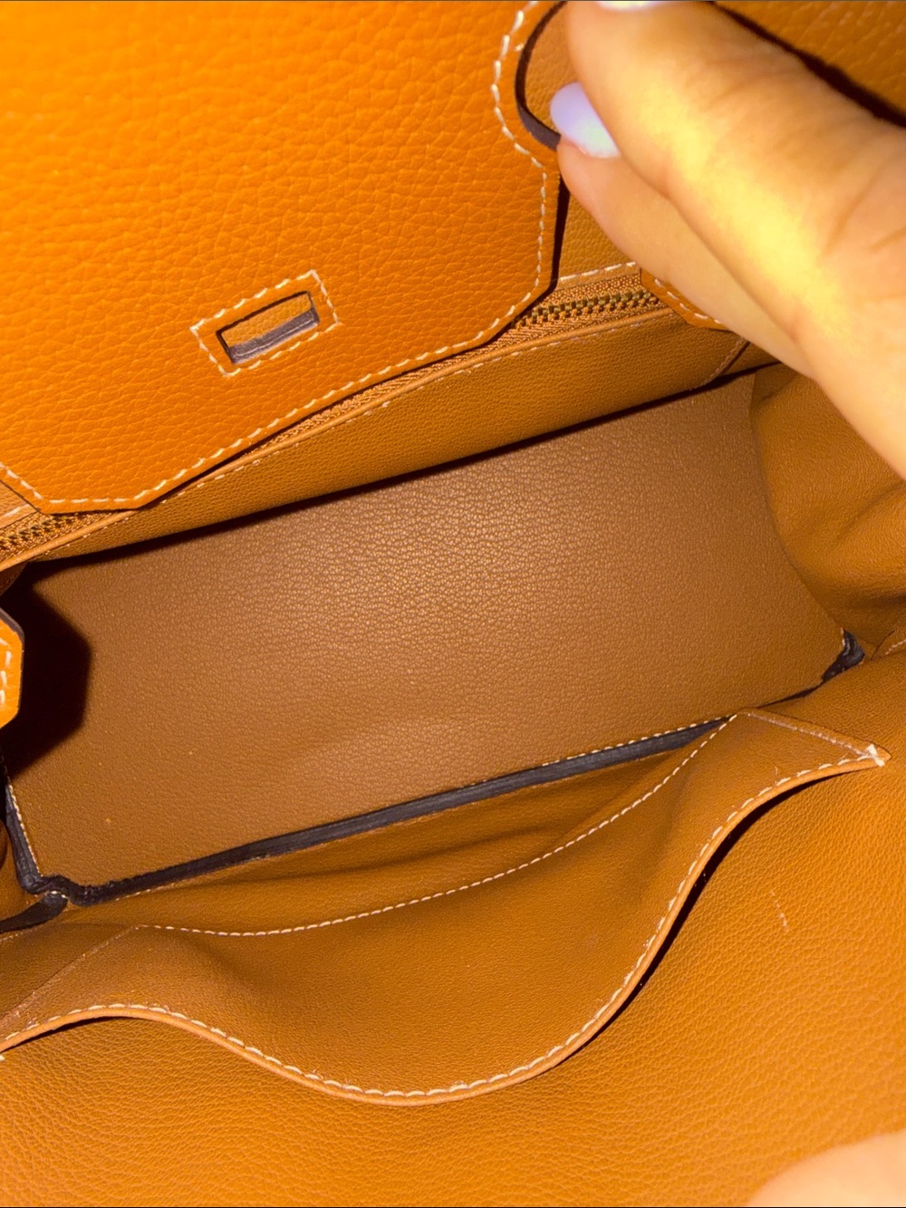 Classic Leather Top-Handle Bag in Tan - Picture 11 of 11